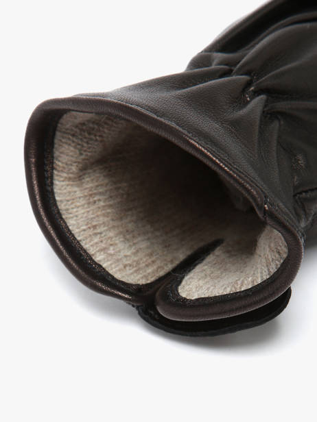 Dameshandschoenen Leder Met Wollen Voering Omega Zwart women gloves L ander zicht 1